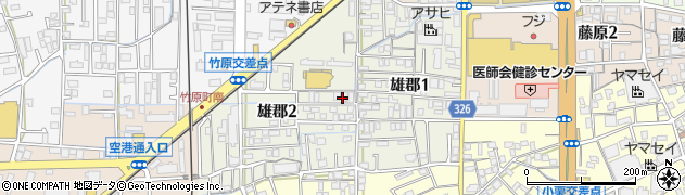 愛媛県松山市雄郡周辺の地図