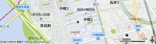 福岡県中間市中鶴周辺の地図