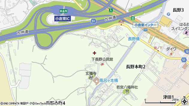 〒800-0241 福岡県北九州市小倉南区長野本町の地図