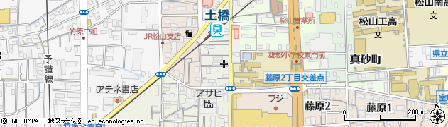 愛媛県松山市土橋町周辺の地図