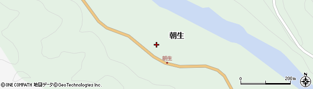 徳島県那賀郡那賀町朝生川西周辺の地図