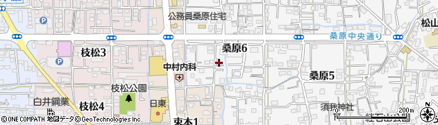 愛媛県松山市桑原6丁目周辺の地図