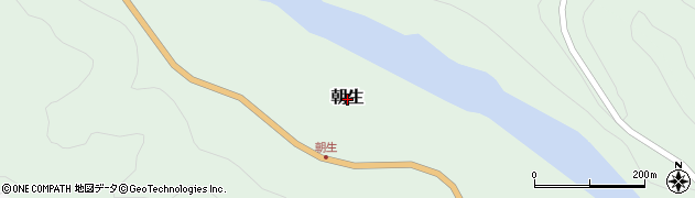 徳島県那賀町（那賀郡）朝生周辺の地図