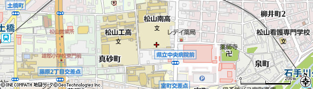 愛媛県松山市末広町周辺の地図