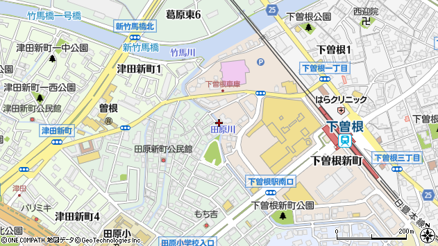 〒800-0221 福岡県北九州市小倉南区下曽根新町の地図