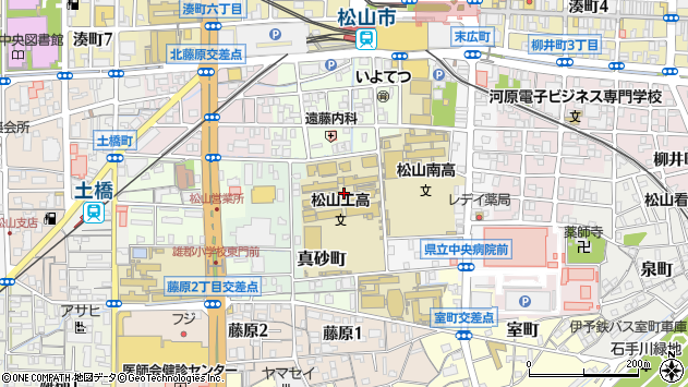 〒790-0021 愛媛県松山市真砂町の地図