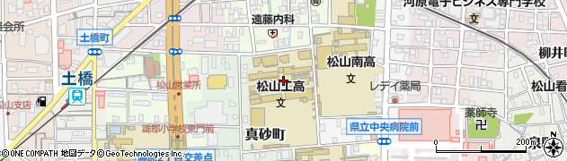 愛媛県松山市真砂町周辺の地図