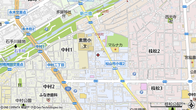 〒790-0963 愛媛県松山市小坂の地図