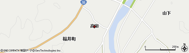 徳島県阿南市福井町高田周辺の地図