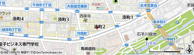 愛媛県松山市湊町周辺の地図