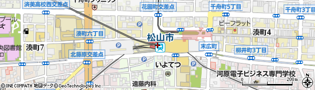 松山市駅周辺の地図