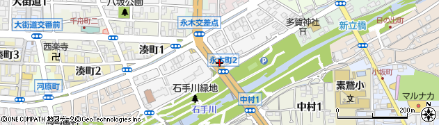愛媛県松山市永木町周辺の地図