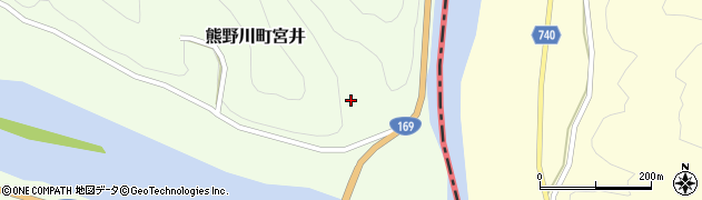 和歌山県新宮市熊野川町宮井周辺の地図
