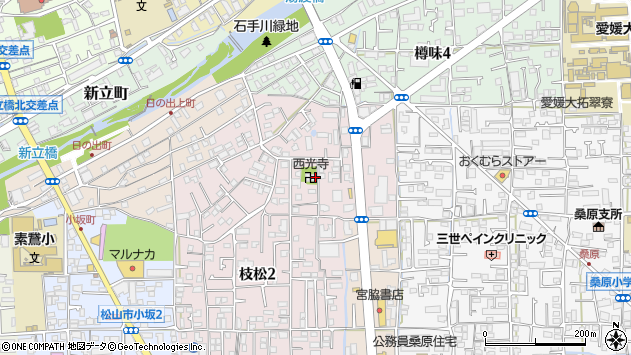 〒790-0962 愛媛県松山市枝松の地図