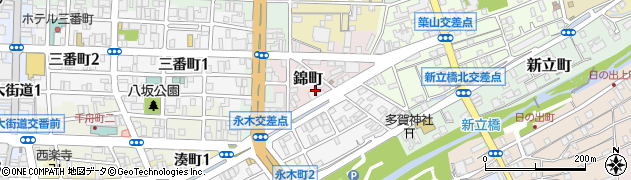 愛媛県松山市錦町2周辺の地図