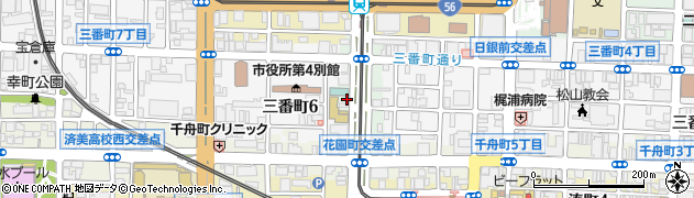 愛媛県松山市花園町周辺の地図