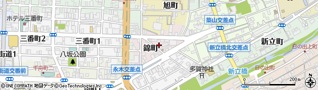 愛媛県松山市錦町周辺の地図