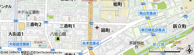 愛媛県松山市錦町4周辺の地図
