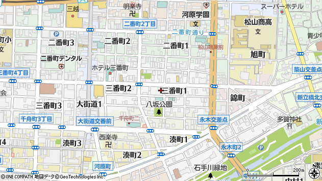 〒790-0003 愛媛県松山市三番町の地図