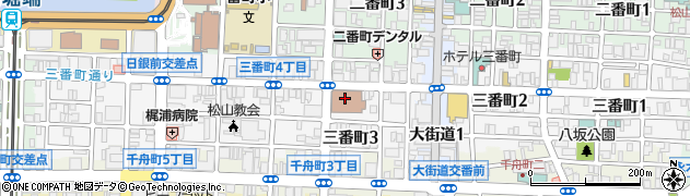 松山中央郵便局　貯金周辺の地図