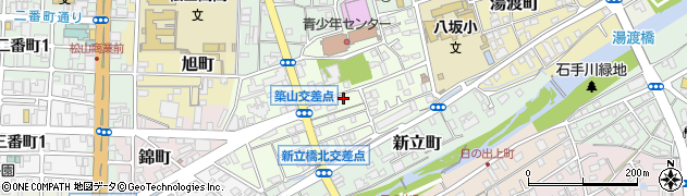 愛媛県松山市築山町周辺の地図