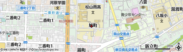 愛媛県松山市旭町周辺の地図