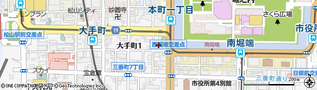 ホテルマイステイズ松山　宴会婚礼予約周辺の地図