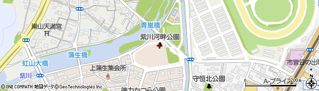 紫川河畔公園周辺の地図