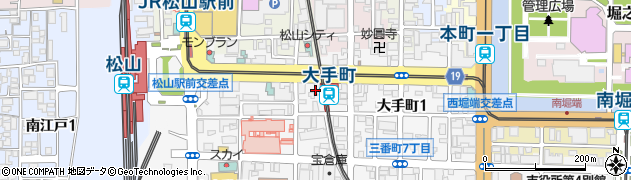 愛媛県松山市大手町周辺の地図