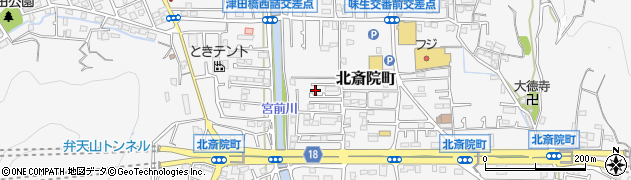 愛媛県松山市北斎院町周辺の地図