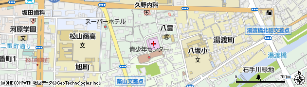 松山市青少年センター体育館周辺の地図