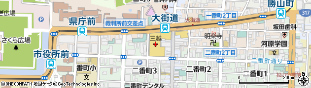 松山市役所　愛媛・松山観光インフォメーションセンター周辺の地図