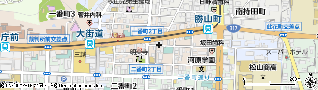 愛媛県松山市一番町周辺の地図