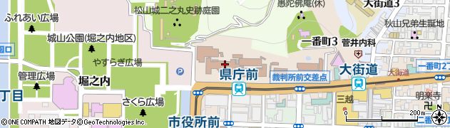 愛媛県庁周辺の地図