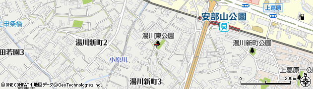 湯川東公園周辺の地図