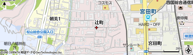 愛媛県松山市辻町周辺の地図