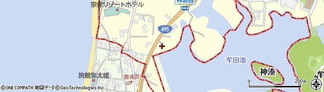福岡県宗像市神湊782周辺の地図