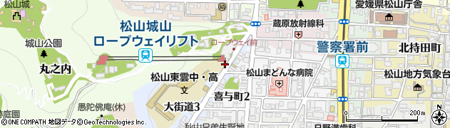 愛媛県松山市大街道周辺の地図