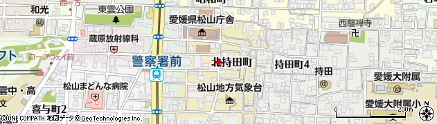 愛媛県松山市北持田町周辺の地図