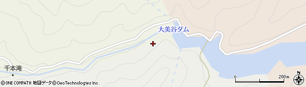 大美谷ダム周辺の地図