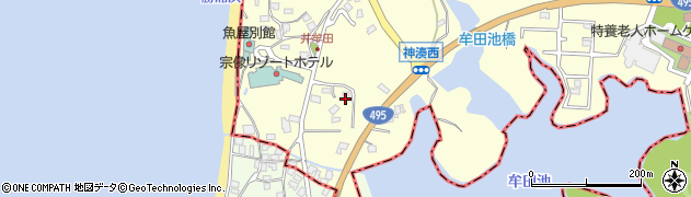 福岡県宗像市神湊680周辺の地図