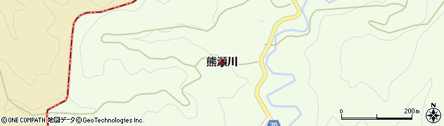 和歌山県みなべ町（日高郡）熊瀬川周辺の地図