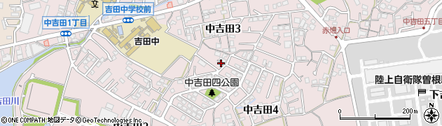 福岡県北九州市小倉南区中吉田周辺の地図