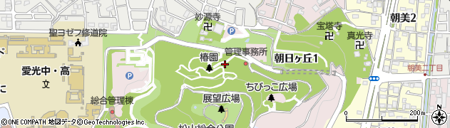 愛媛県松山市朝日ヶ丘周辺の地図