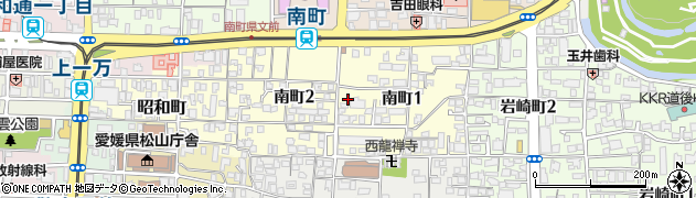 愛媛県松山市南町周辺の地図