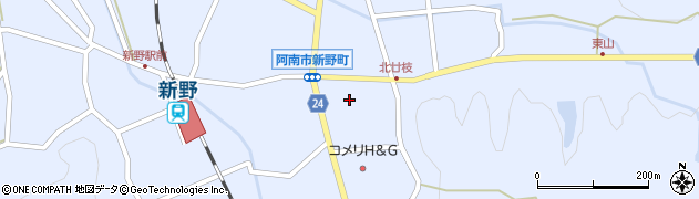 徳島県阿南市新野町廿枝周辺の地図
