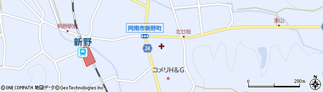 徳島県阿南市新野町（廿枝）周辺の地図