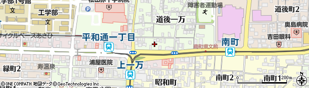 愛媛県松山市道後一万3周辺の地図