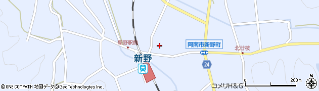 徳島県阿南市新野町（花坂）周辺の地図