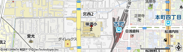 愛媛県松山市宮西周辺の地図